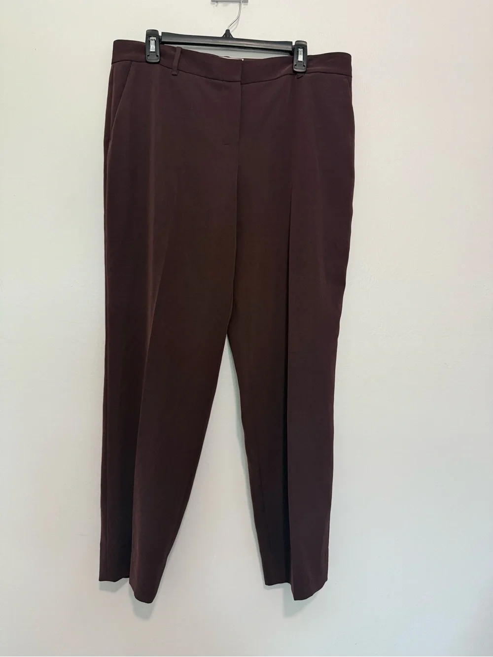 MM.LaFleur  Dress Pants Womens 14 Quiet Luxury Workwear Trousers  Brown/Burgundy